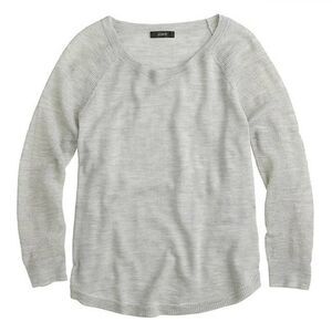 J. Crew Merino Wool Mesh Sleeve Gray Sweater M